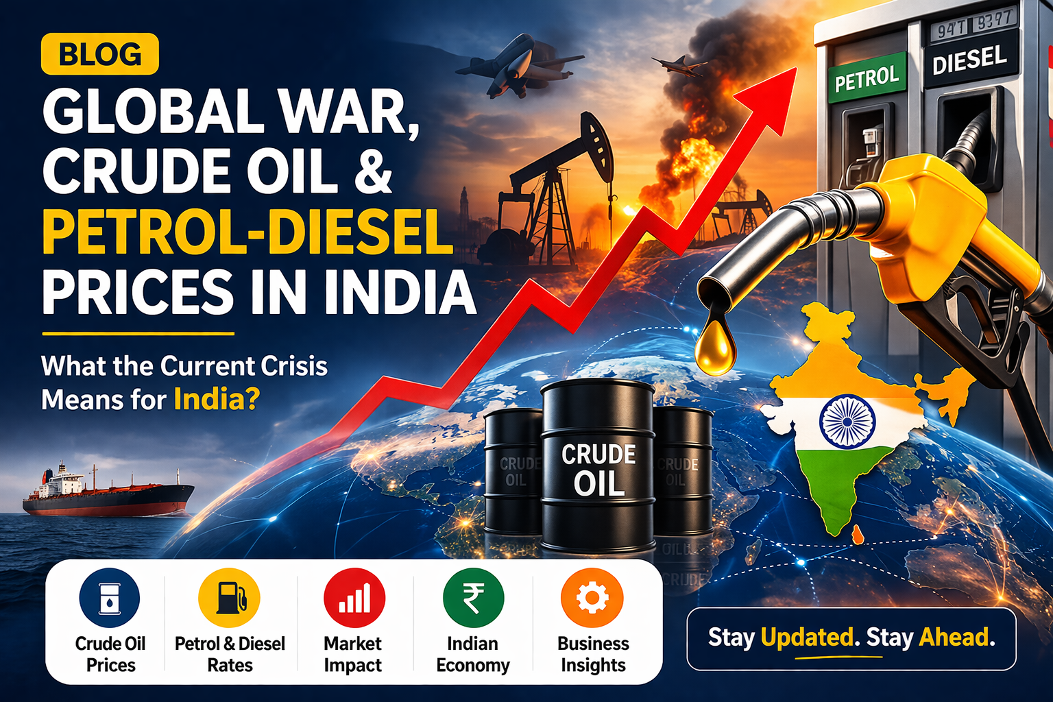 🌍 Global War, Crude Oil Crisis &amp; Its Impact on Petrol-Diesel Prices in India (2026)