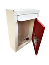 Letter Box for Home, Office, Hospital, petrolpump, Multi use with Key Lock, (Red & White)