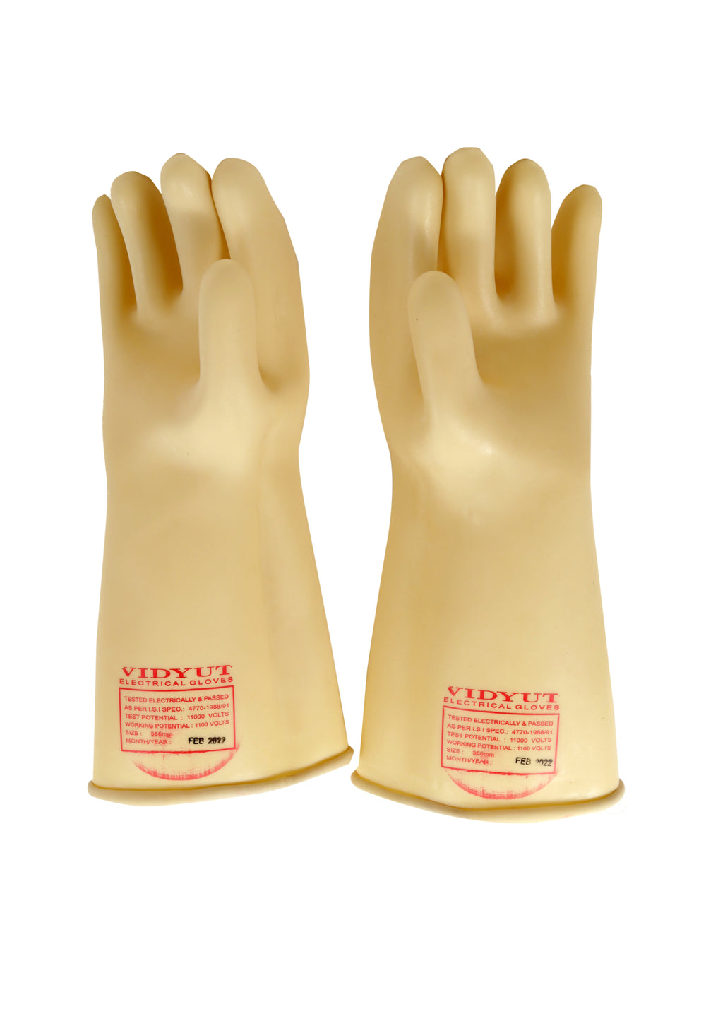 High-Voltage Yellow Rubber Safety Gloves